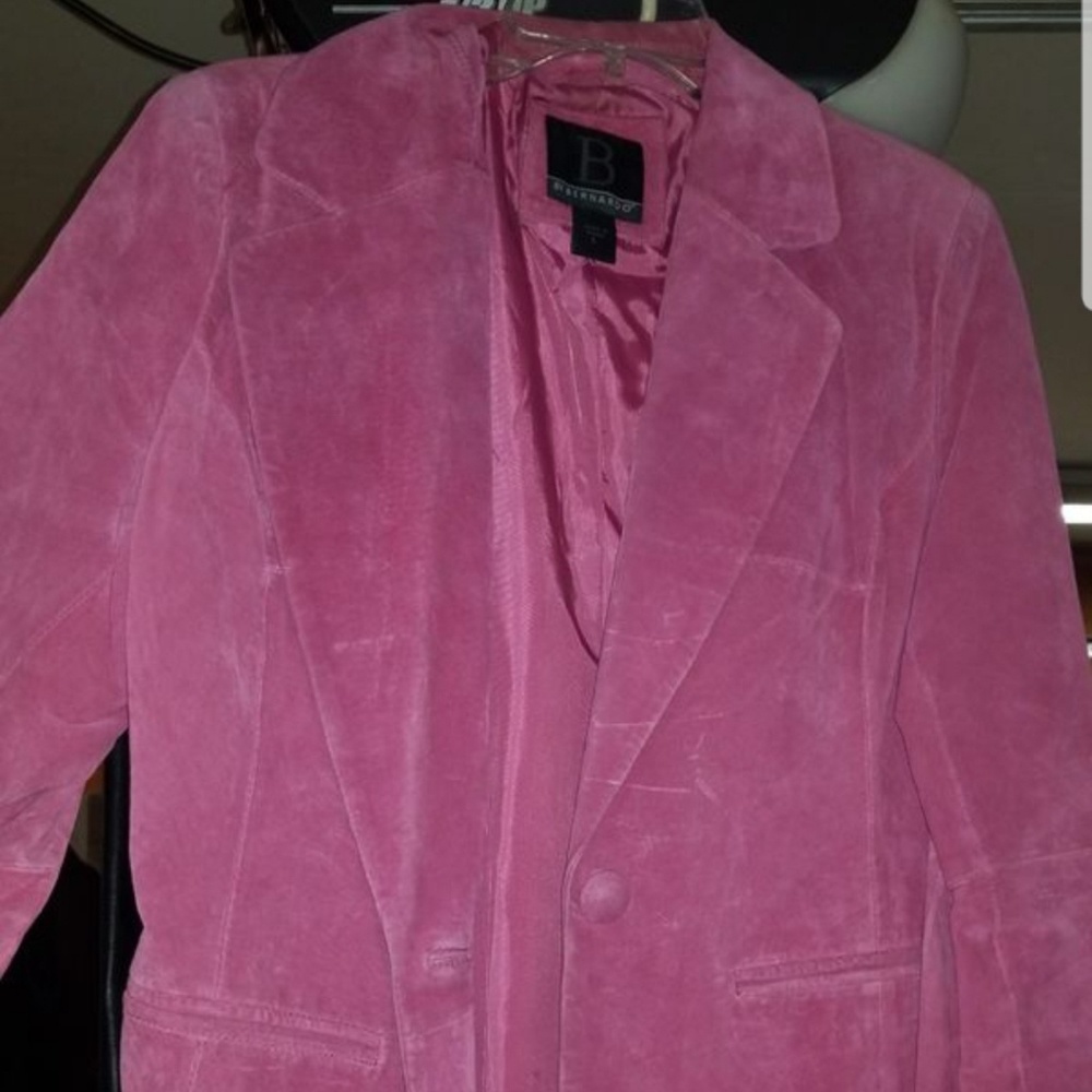 Pink Suede blazer coat size Large